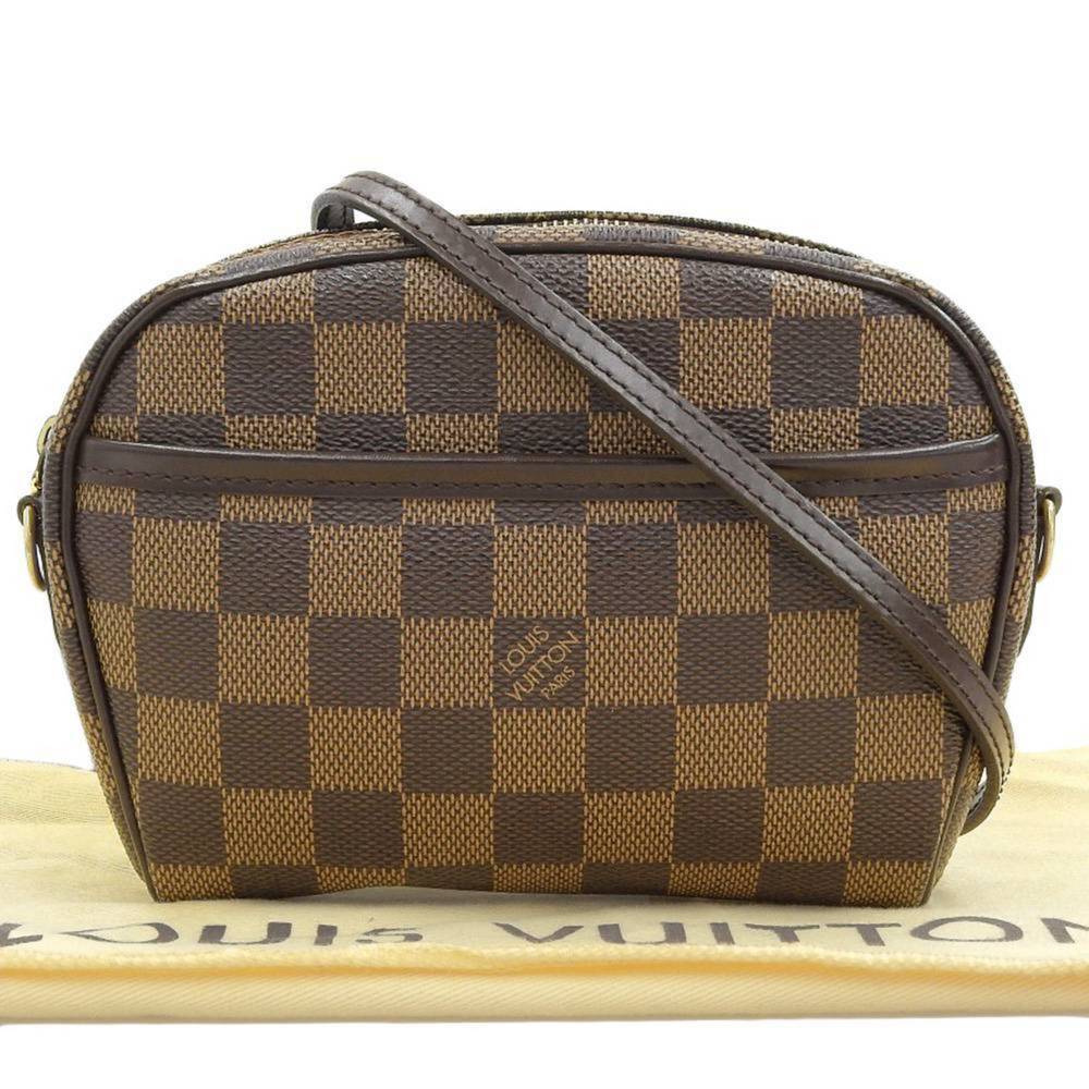LOUIS VUITTON Damier Pochette Ipanema Shoulder Pouch Bag Ebene N51296